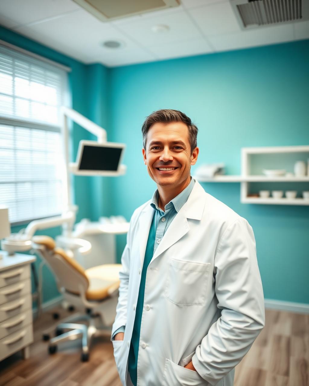 Dr. Rafael Vicari em seu consultório odontológico